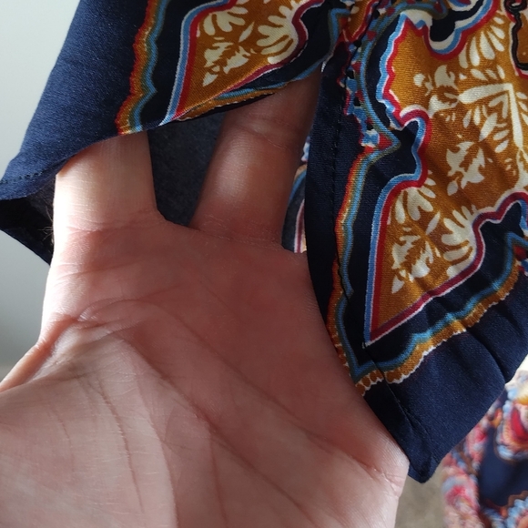 Halife Vintage EthnicStyle Printed Tassel Tie Neck Loose Fit Bohemian Medium - Picture 7 of 16